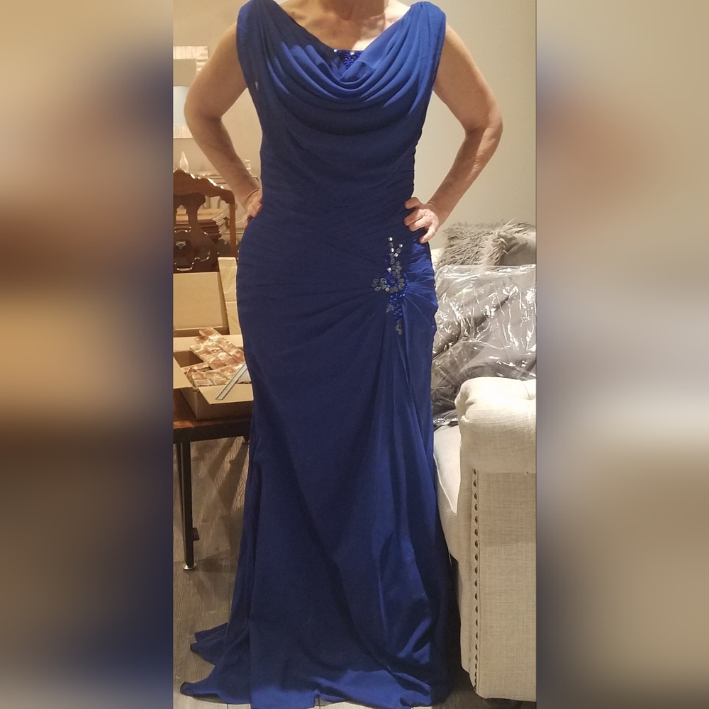 Mother of the bride dress size 6 dark royal blue from TBdress